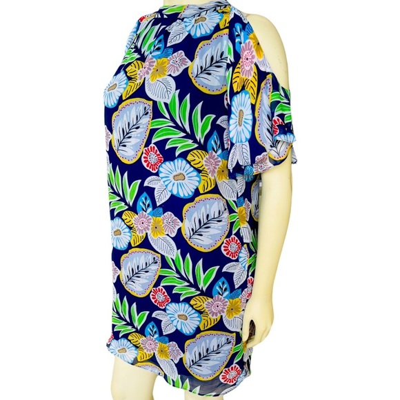 Jade Women’s Floral Cold Shoulder Flutter Sleeve Breezy Dress - Picture 4 of 8